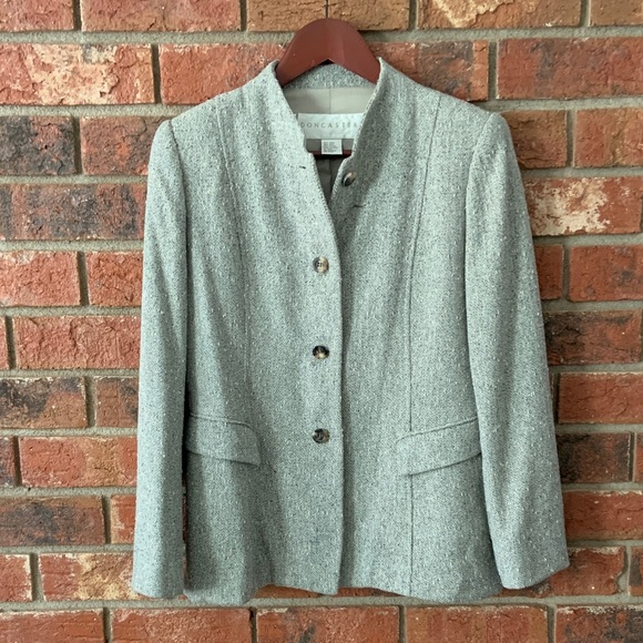 Doncaster Jackets & Blazers - Doncaster Light Gray Wool Silk Tweed Blazer